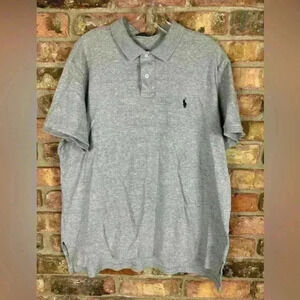 Polo Ralph Lauren Short Sleeve Polo Shirt Mens X-Large Slim Fit Light Gray